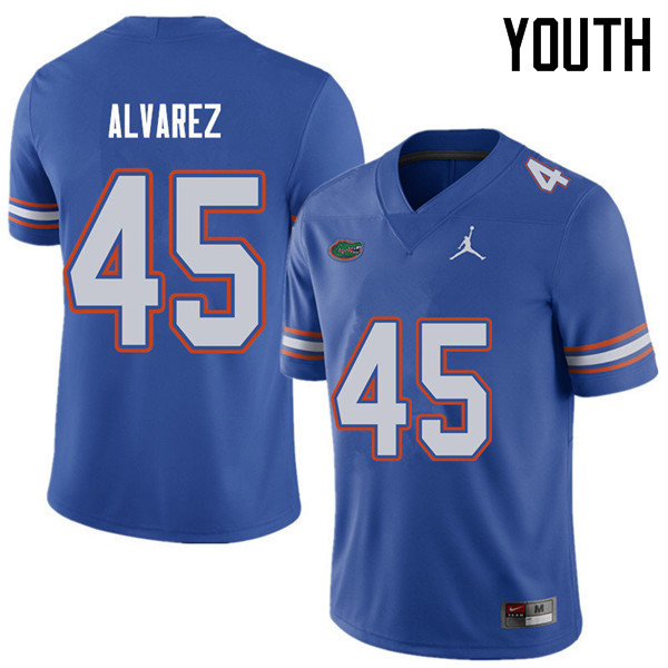 Jordan Brand Youth #45 Carlos Alvarez Florida Gators College Football Jerseys Sale-Royal